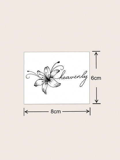 1pc Waterproof & Smudge-Proof Temporary Tattoo Sticker, PVC Faux Lily Flower Tattoo Decal, Suitable For Daily Use By Men & Women