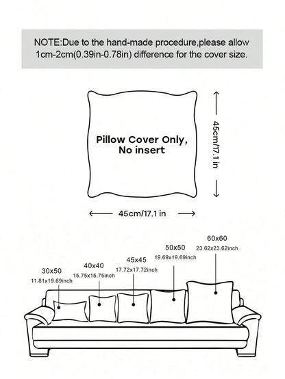 1pc White Decorative Faux Rabbit Fur Cushion Cover Without Filler, Modern Flannelette Fuzzy Plush Throw Pillow Cover Zipper Closure For Home, For Sofa, Living Room