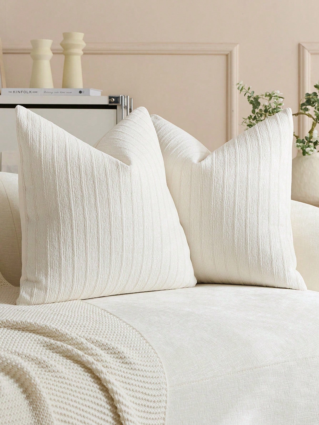 1pc White Diamond 3D Striped Throw Pillow Cover (Pillow Insert Not Included), Square Cushion Cover, Holiday Home Pillow Decor, Soft Comfortable Faux Linen Fabric, Modern Decorative Sofa, Home Bedroom