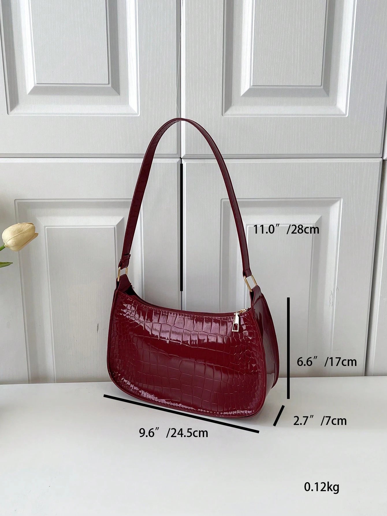 1pc Women Plain Simple Minimalist Shoulder Bag For Daily Use