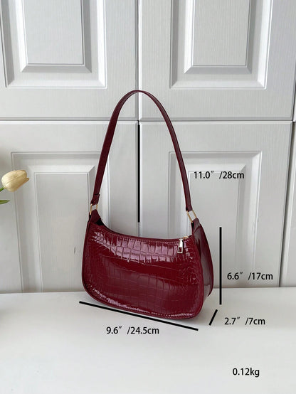 1pc Women Plain Simple Minimalist Shoulder Bag For Daily Use
