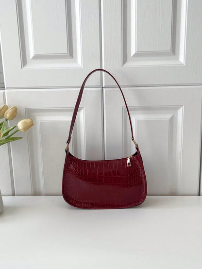 1pc Women Plain Simple Minimalist Shoulder Bag For Daily Use
