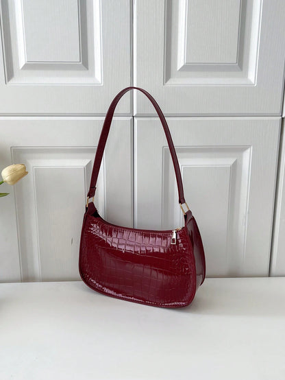 1pc Women Plain Simple Minimalist Shoulder Bag For Daily Use