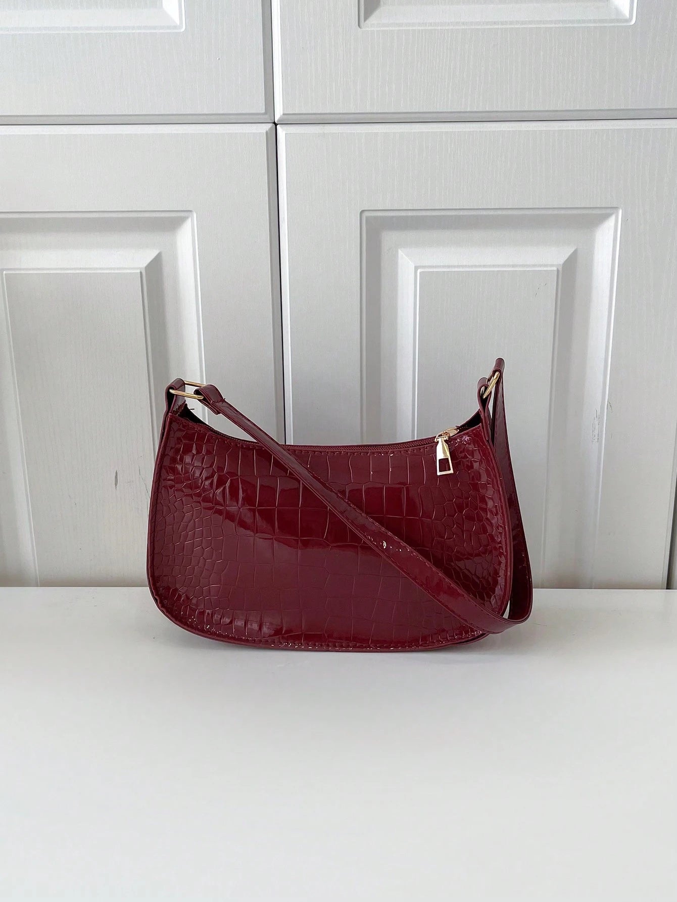 1pc Women Plain Simple Minimalist Shoulder Bag For Daily Use