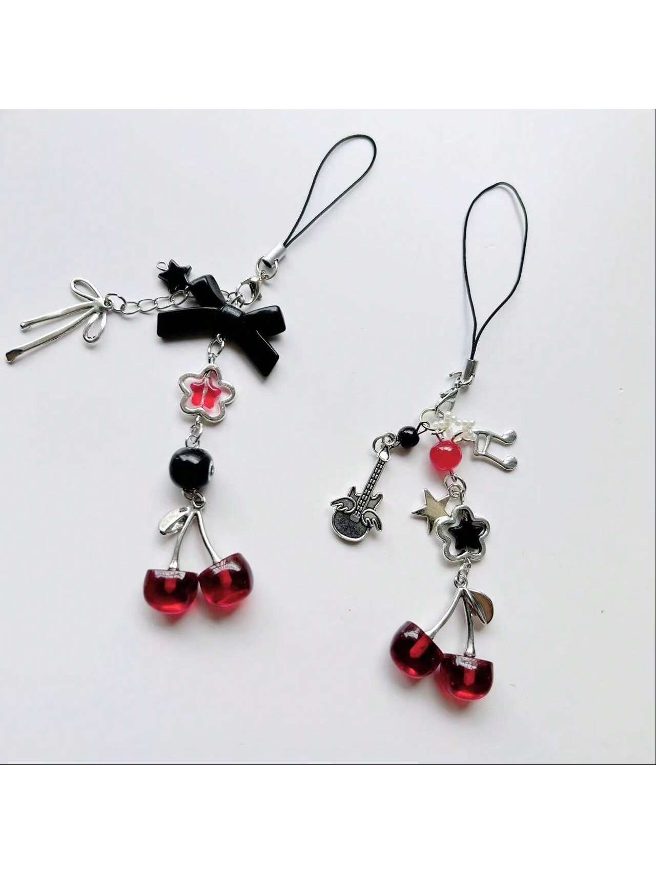 1pc Y2K Aesthetic Cherry Bow Phone Lanyard, Cute Girl Kawaii Charm, Unique Personalized Design, Suitable For Commuting, Camera Strap