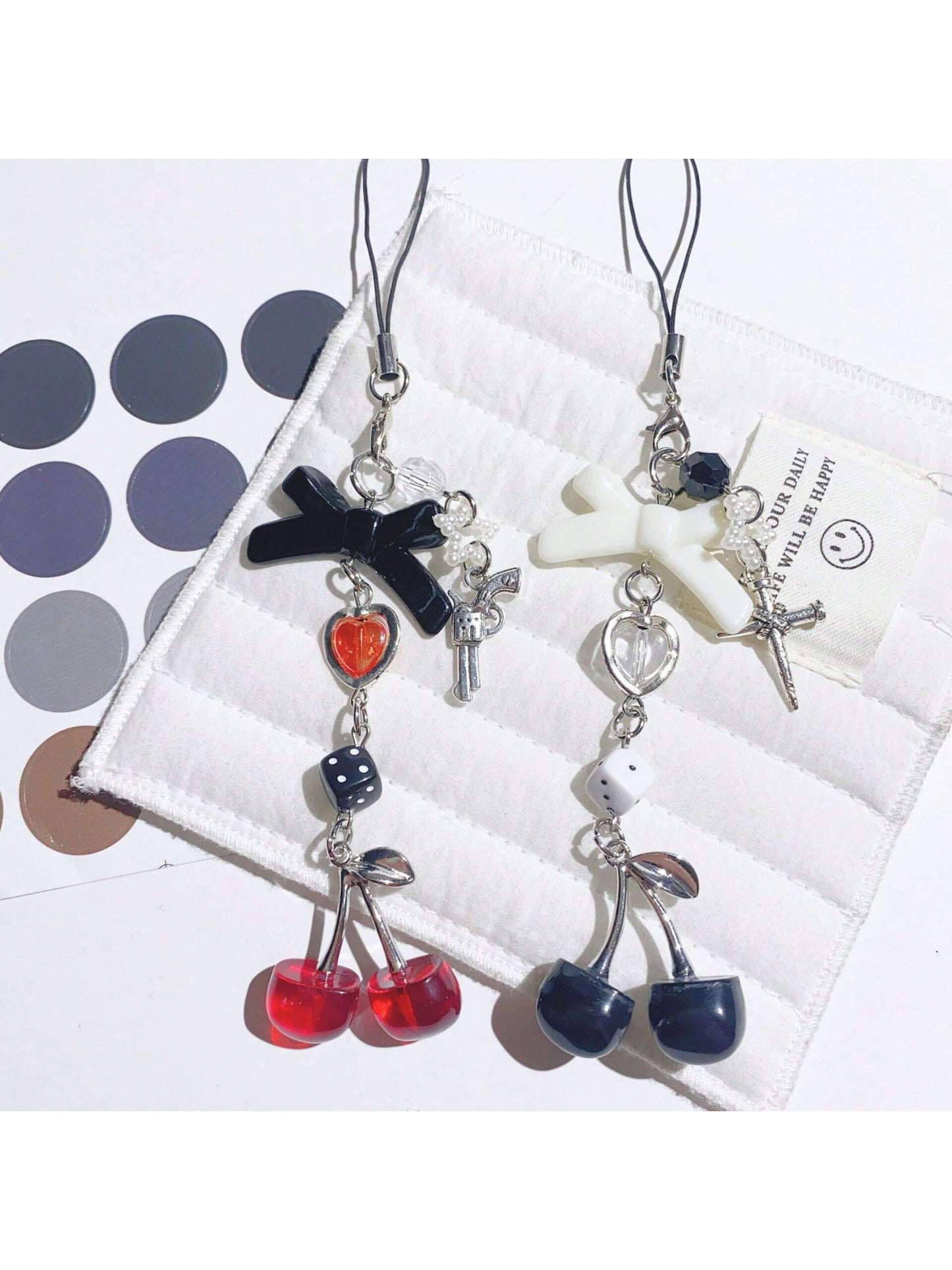 1pc Y2K Aesthetic Cherry Bow Phone Lanyard, Cute Girl Kawaii Charm, Unique Personalized Design, Suitable For Commuting, Camera Strap