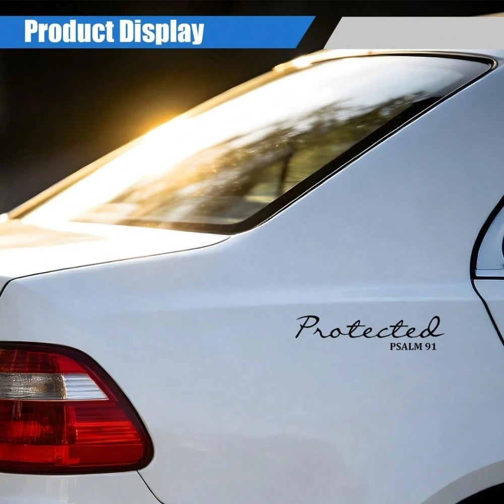 1Pcs/2pcs Psalm 91 Christian Car Decals – Bible Verse Jesus Vinyl Stickers For Rearview Mirror, Water Bottle & Window, Waterproof