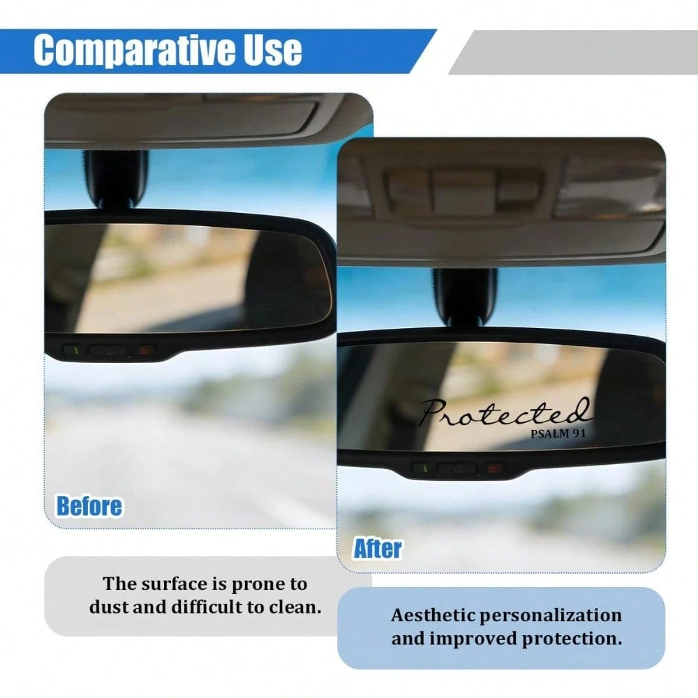 1Pcs/2pcs Psalm 91 Christian Car Decals – Bible Verse Jesus Vinyl Stickers For Rearview Mirror, Water Bottle & Window, Waterproof