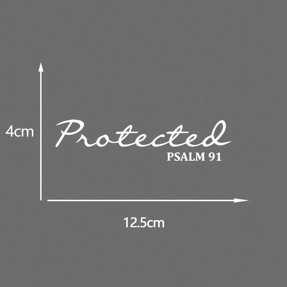 1Pcs/2pcs Psalm 91 Christian Car Decals – Bible Verse Jesus Vinyl Stickers For Rearview Mirror, Water Bottle & Window, Waterproof