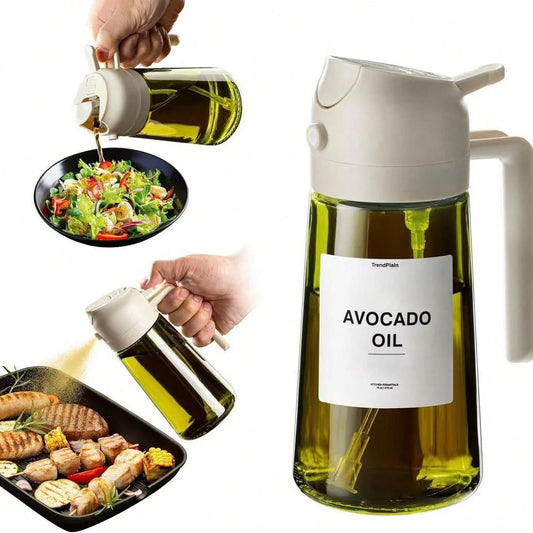 1PCS Barbecue Sprayer, Spray Bottle, Premium Olive Oil Sprayer Oil Pot, Light Resistant 2-In-1 Premium Glass Bottle Body, Can Spray Or Pour, Suitable For Barbecue, Kitchen, Outdoor, Label Stickers, Mu