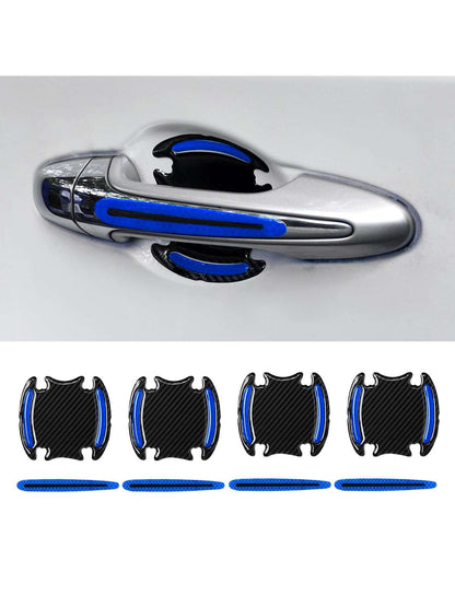 1set 8pcs Red Car Door Bowl Handle Reflective Stickers