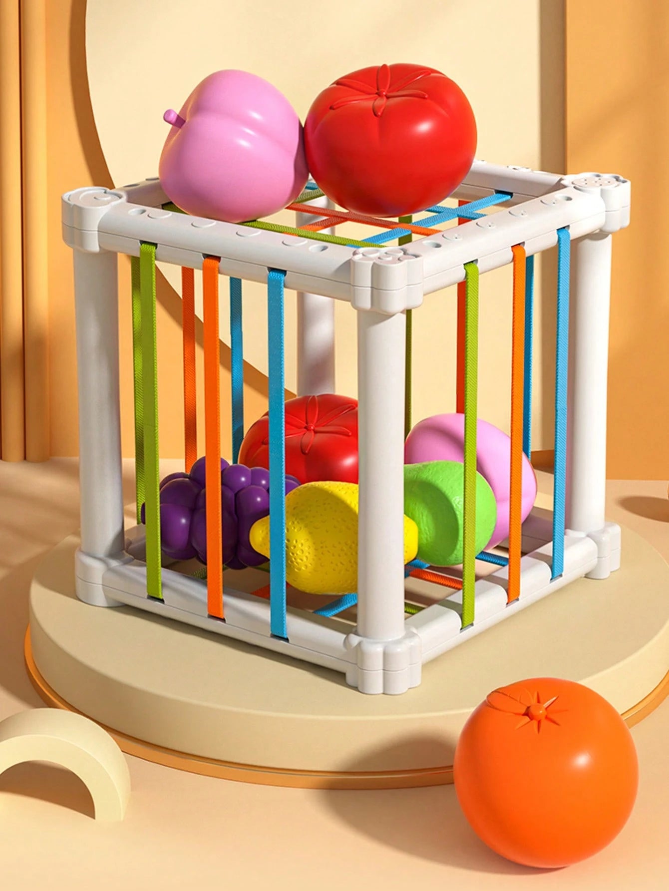 1set Rainbow Fruit Stacking Clutching Fine Motor Skills Toys, Random Color, For Toddler Boys Girls