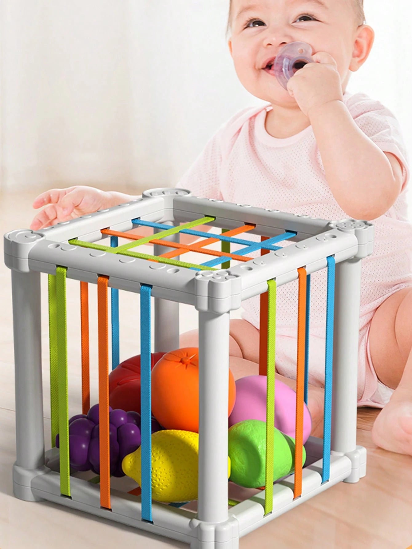1set Rainbow Fruit Stacking Clutching Fine Motor Skills Toys, Random Color, For Toddler Boys Girls