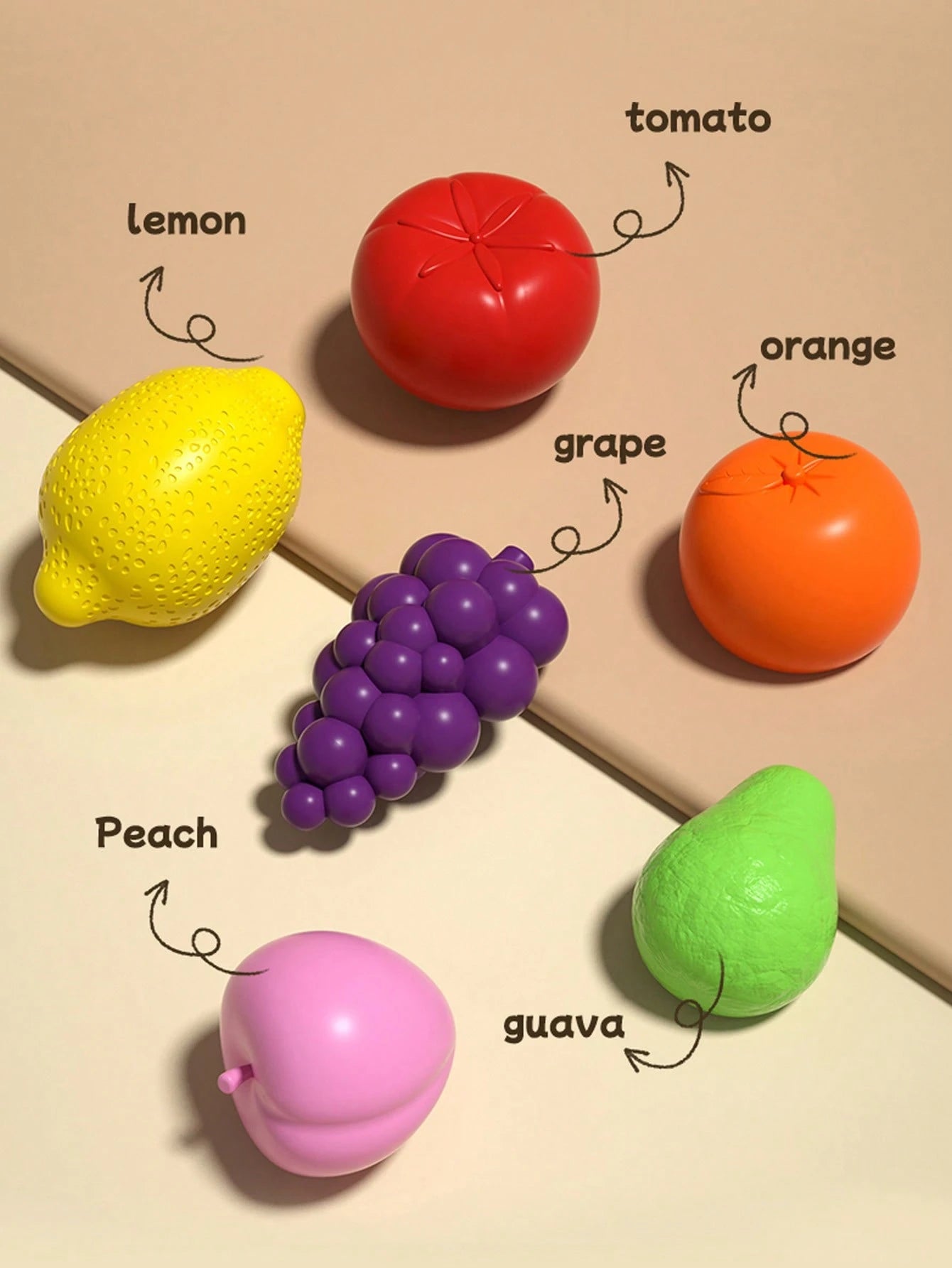 1set Rainbow Fruit Stacking Clutching Fine Motor Skills Toys, Random Color, For Toddler Boys Girls