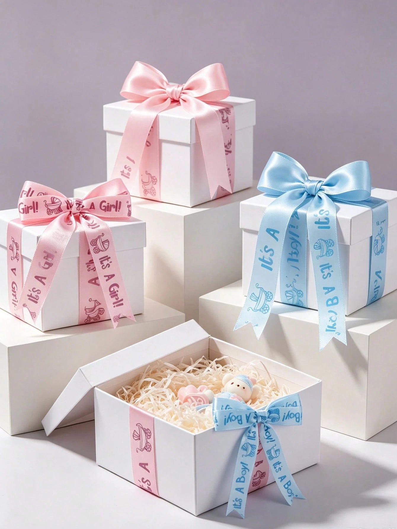 2/1 Roll, Satin Ribbon (9m/Roll), Suitable For DIY Rose Decoration, Gift Wrapping- Baby Shower Bows, Gift Box Decoration, Gender Reveal Party Supplies, Baby Shower Favor Packaging Ribbon, Party Small