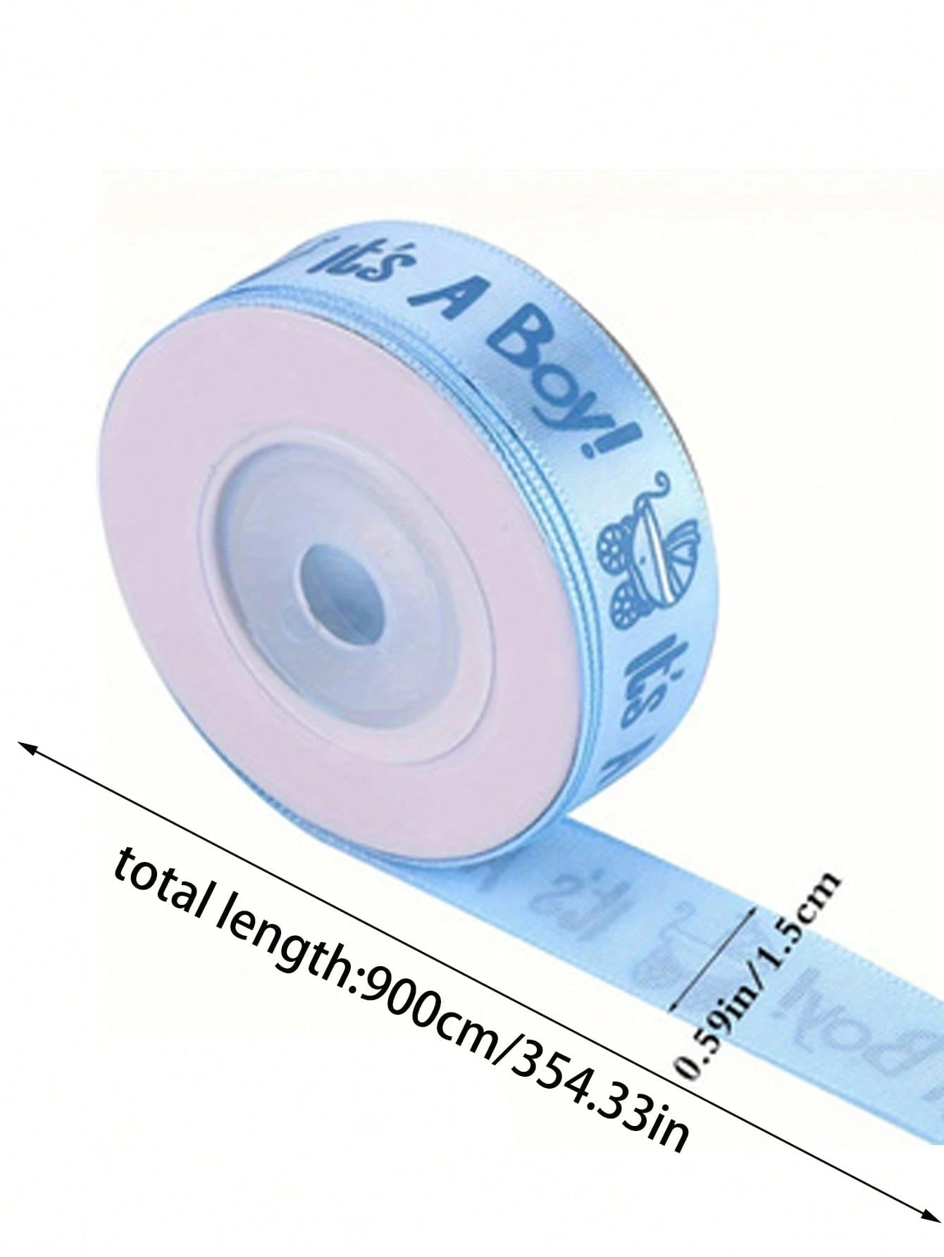 2/1 Roll, Satin Ribbon (9m/Roll), Suitable For DIY Rose Decoration, Gift Wrapping- Baby Shower Bows, Gift Box Decoration, Gender Reveal Party Supplies, Baby Shower Favor Packaging Ribbon, Party Small