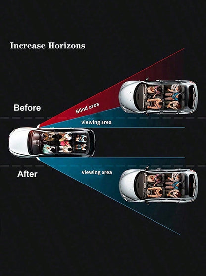 2/1pc 360° Adjustable Blind Spot Rear View Mirror, Convex Wide Angle Mirror With Round Frame For Car Reversing