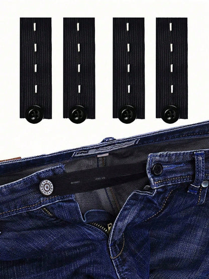 2/3/4/5pcs Elastic Waist Extender,Waistband Extender Buckle, Elastic Adjustable Pants Extension,Pants Button Extension Belt, Maternity Pants Stretch Button, Adjustable Button Extension Buckle, Suitabl