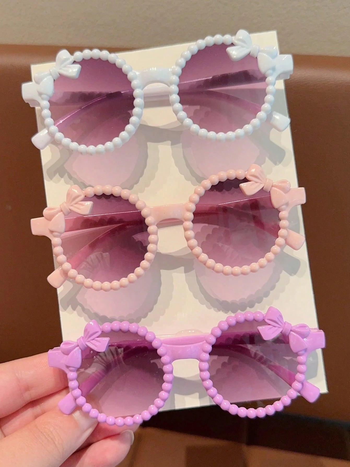 2/3/4Pcs 2026 Newest Girls Cute Pearl Bow Kids Children Bowknot Fashion Glasses Baby Eyewear,Card Only Show,Don't Shipping