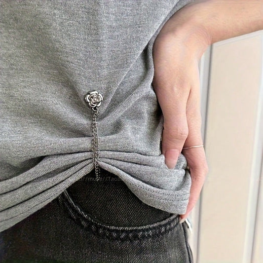 2/30pcs Rose-Shaped Buttons To Shorten Pants Legs, Prevent Dragging, Short Sleeve Adjustable Buttons, Hem Fixing Buttons, Shortening Pins, Cuff Adjusters, Clothing Adjustable Buttons, Elegant Buttons