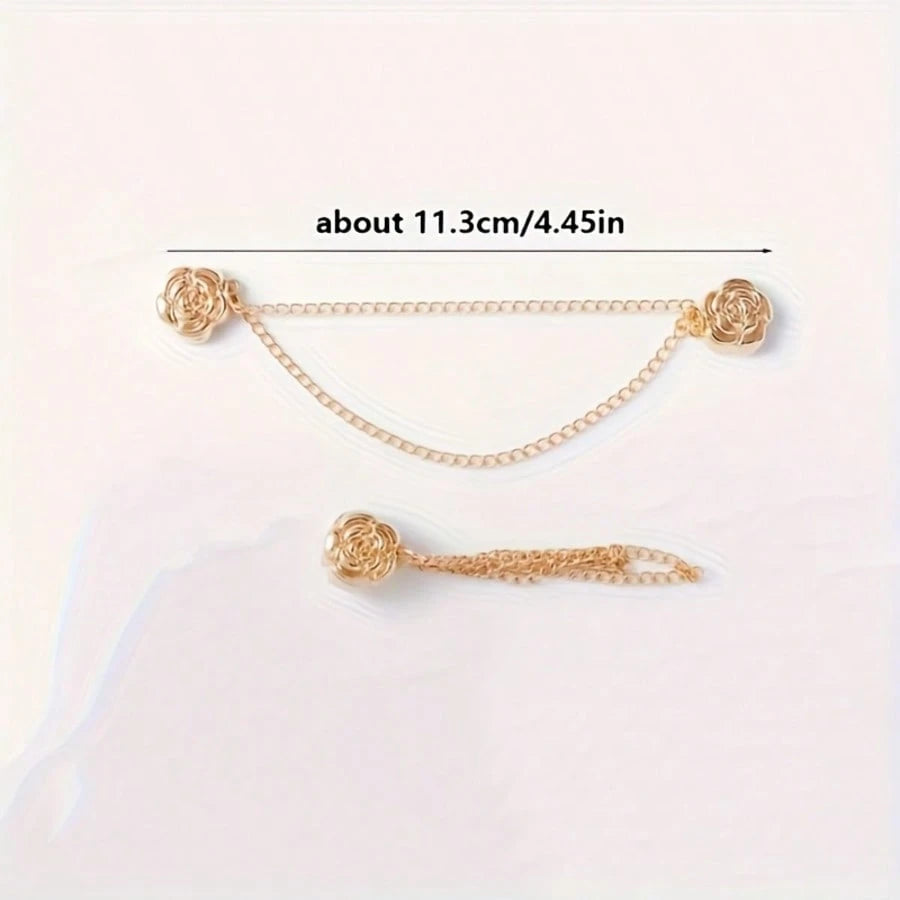 2/30pcs Rose-Shaped Buttons To Shorten Pants Legs, Prevent Dragging, Short Sleeve Adjustable Buttons, Hem Fixing Buttons, Shortening Pins, Cuff Adjusters, Clothing Adjustable Buttons, Elegant Buttons