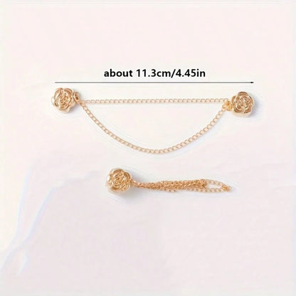 2/30pcs Rose-Shaped Buttons To Shorten Pants Legs, Prevent Dragging, Short Sleeve Adjustable Buttons, Hem Fixing Buttons, Shortening Pins, Cuff Adjusters, Clothing Adjustable Buttons, Elegant Buttons