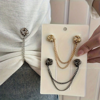 2/30pcs Rose-Shaped Buttons To Shorten Pants Legs, Prevent Dragging, Short Sleeve Adjustable Buttons, Hem Fixing Buttons, Shortening Pins, Cuff Adjusters, Clothing Adjustable Buttons, Elegant Buttons