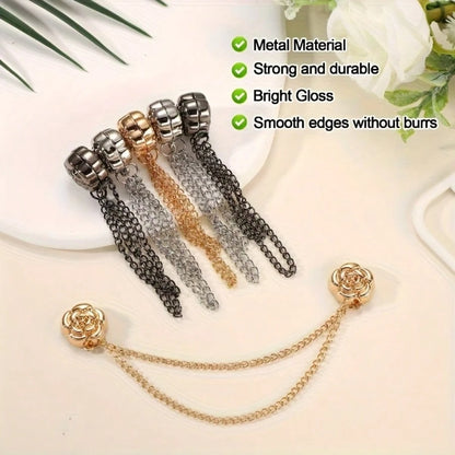 2/30pcs Rose-Shaped Buttons To Shorten Pants Legs, Prevent Dragging, Short Sleeve Adjustable Buttons, Hem Fixing Buttons, Shortening Pins, Cuff Adjusters, Clothing Adjustable Buttons, Elegant Buttons