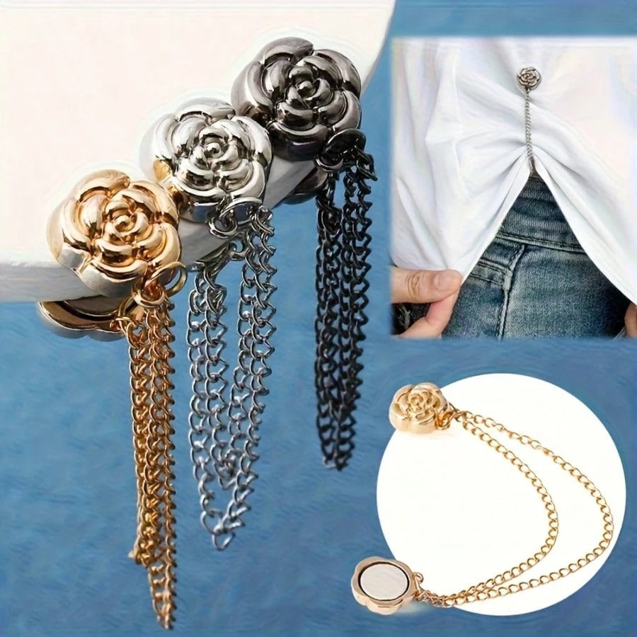 2/30pcs Rose-Shaped Buttons To Shorten Pants Legs, Prevent Dragging, Short Sleeve Adjustable Buttons, Hem Fixing Buttons, Shortening Pins, Cuff Adjusters, Clothing Adjustable Buttons, Elegant Buttons