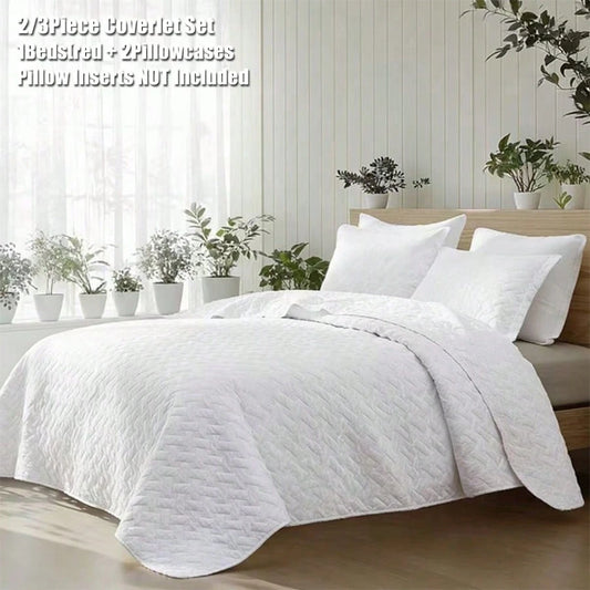 2/3Pcs Quilted Summer Quilt Set, Solid Grey Lightweight Bedspread Coverlet, Soft Breathable Air Conditioned Quilt, Machine Washable Bedding Set For All Season, Twin/Full/Queen/King Size