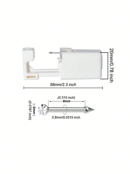 2/4/10 Pcs/Pack Disposable Sterile Nosepiercing Guns For Self-Nose Piercing, Built-In Surgical Stainless Steel Nose Stud