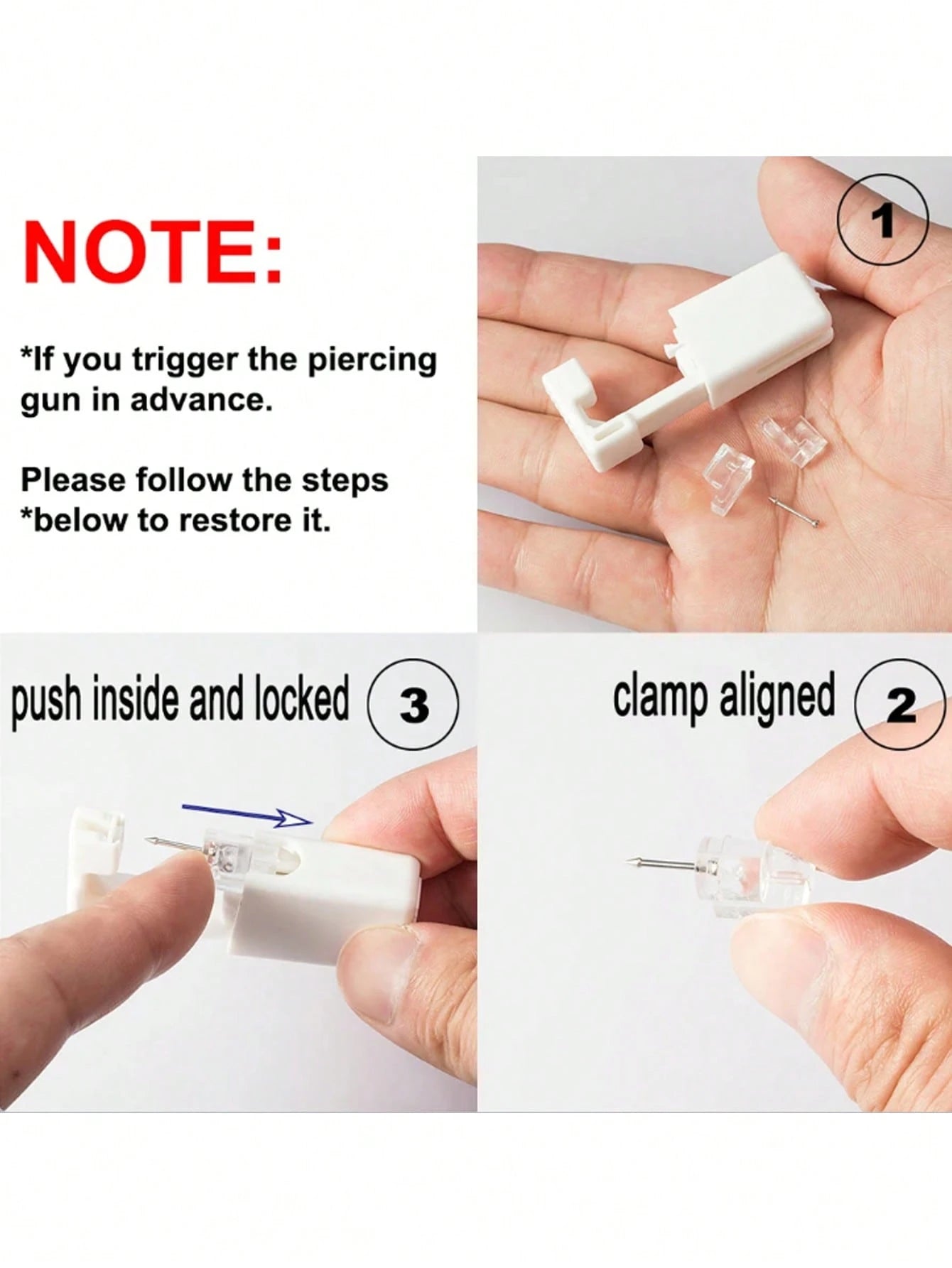 2/4/10 Pcs/Pack Disposable Sterile Nosepiercing Guns For Self-Nose Piercing, Built-In Surgical Stainless Steel Nose Stud