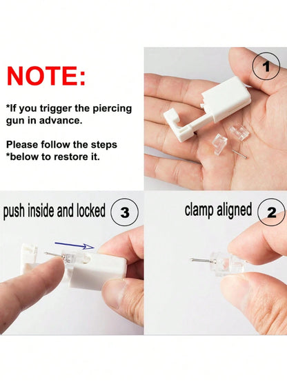 2/4/10 Pcs/Pack Disposable Sterile Nosepiercing Guns For Self-Nose Piercing, Built-In Surgical Stainless Steel Nose Stud