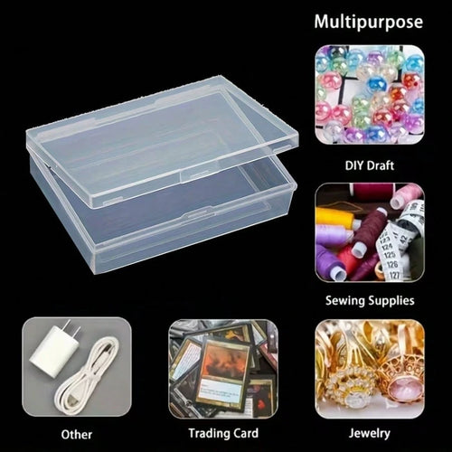 2/4/10pcs Plastic Rectangular Card Holder Box For Business Cards, Game Cards, Credit Cards, Playing Cards, Transparent Storage Box, Back To School