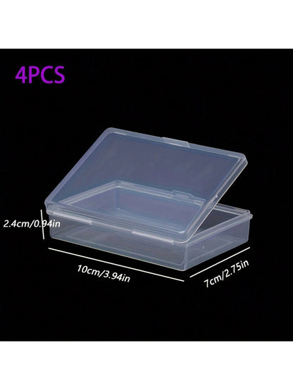 2/4/10pcs Plastic Rectangular Card Holder Box For Business Cards, Game Cards, Credit Cards, Playing Cards, Transparent Storage Box, Back To School