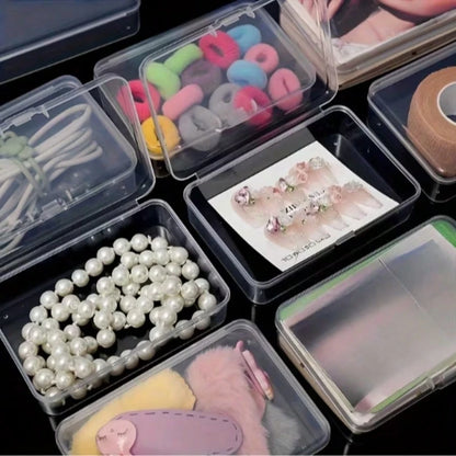 2/4/10pcs Plastic Rectangular Card Holder Box For Business Cards, Game Cards, Credit Cards, Playing Cards, Transparent Storage Box, Back To School