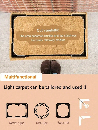 2/4/8pcs L-Type Anti Slip Carpet Stickers And Adhesives, Suitable For Living Room, Dining Room, Bathroom Tile And Wooden Floor Areas, Prevent Movement And Sliding, Ensure The Mat Is Flat And Fixed, In
