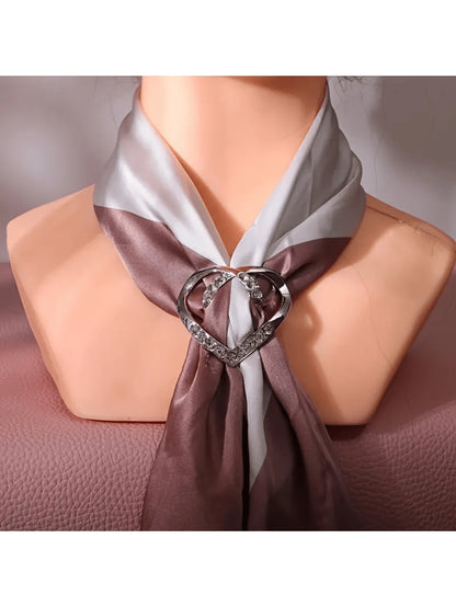 2/4Pcs Elegant Alloy Heart-Shaped Scarf Clip- Dual-Use T-Shirt Hem And Waist Cinch Buckle, Multicolor