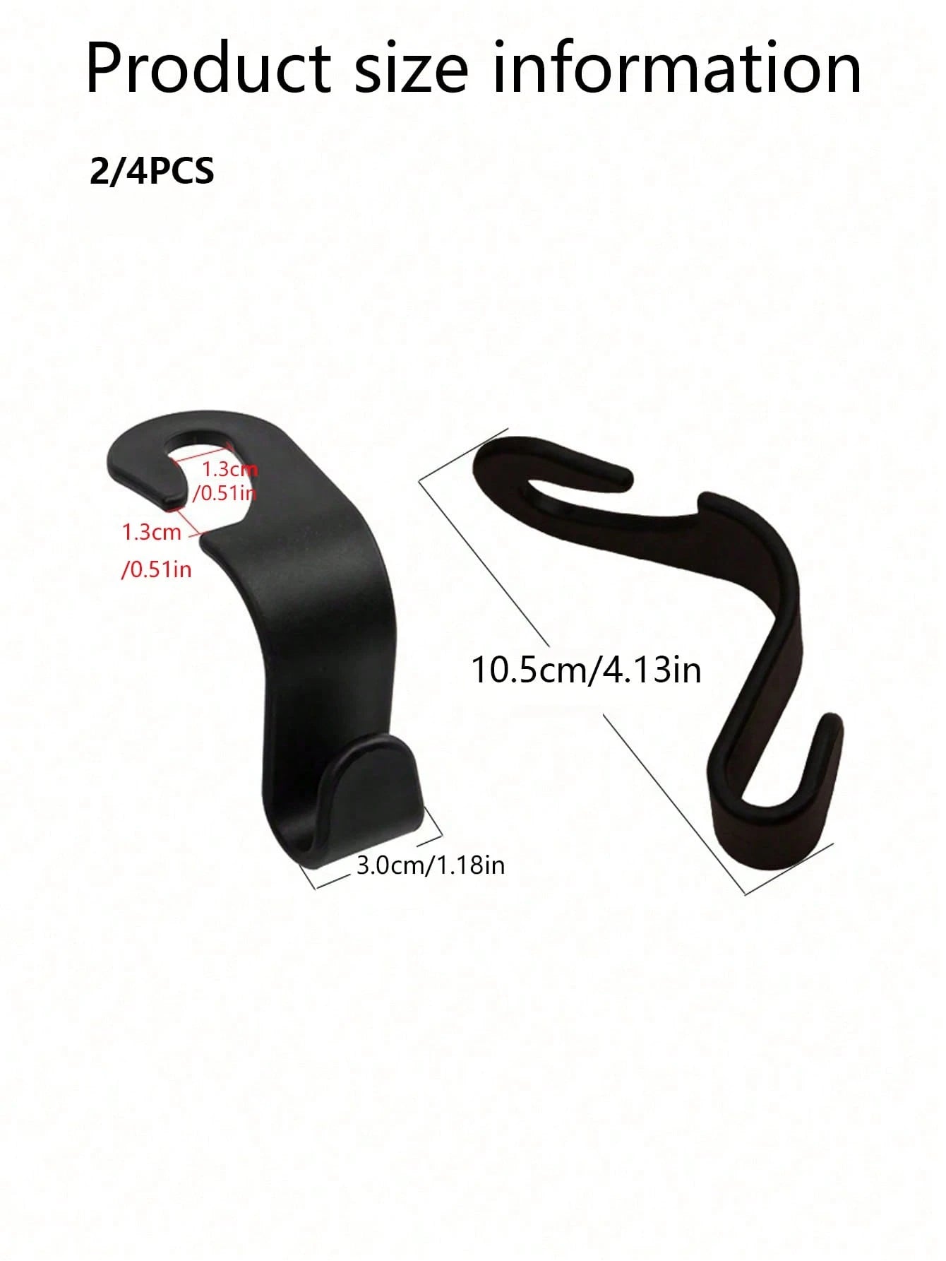 2/4PCS Large Head Hooks Car Seat Back Storage Hooks Car Storage Accessories