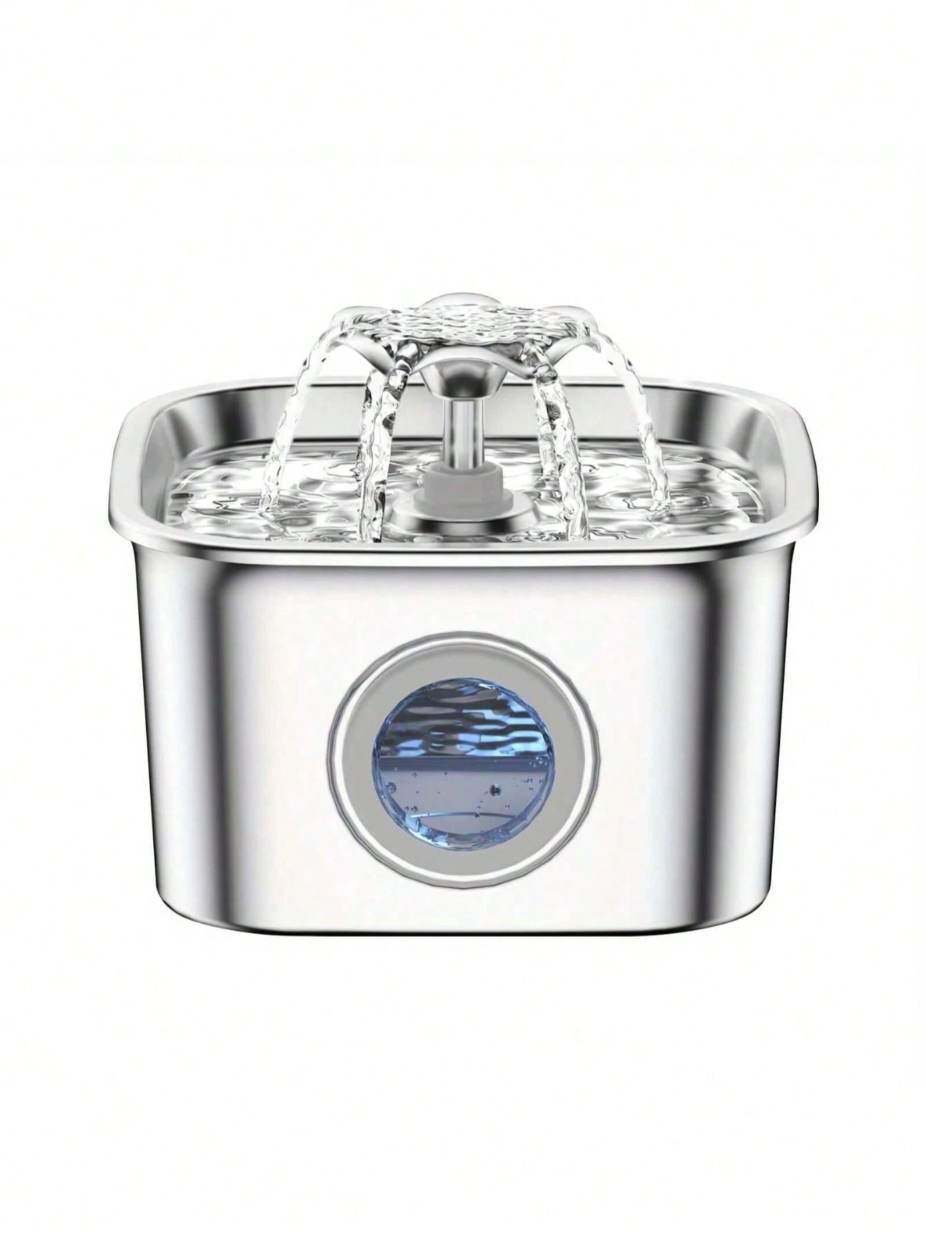 2.6L/88oz Stainless Steel Super Quiet Pet Water Dispenser With USB Power, Automatic Circulation Flow And Clear Water Level Window, Suitable For Cats And Dogs
