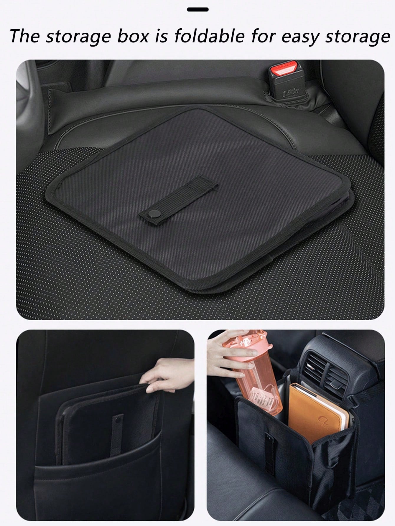 2 Gallon Waterproof Black Trash Can- Hanging Armrest Bin, Suitable For Car Interior- Fits All Car Models- Multi-Functional Practical Car Storage Bag