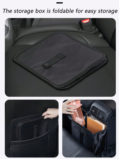 2 Gallon Waterproof Black Trash Can- Hanging Armrest Bin, Suitable For Car Interior- Fits All Car Models- Multi-Functional Practical Car Storage Bag