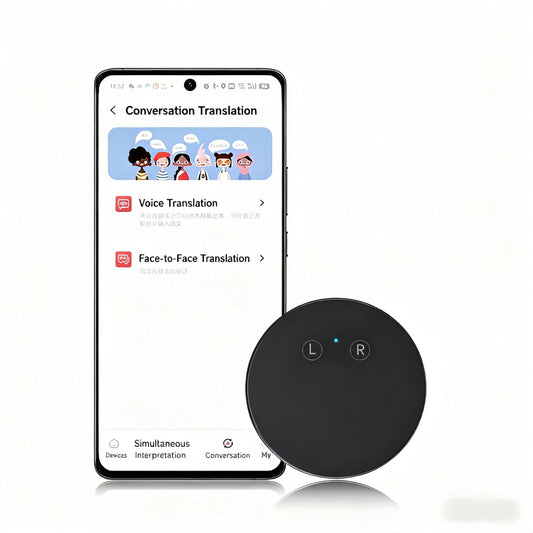 2 PACK Portable Language Translator Earpiece: Two-Way Instant Translation & App Connectivity