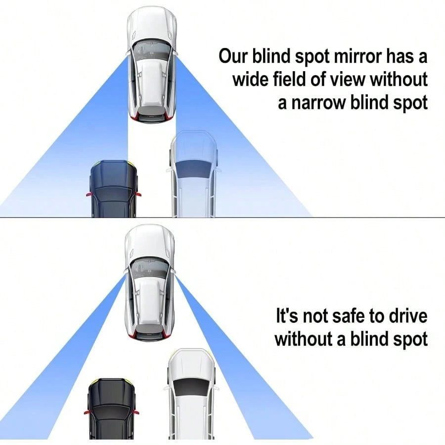 2 Packs Heart-Shaped Blind Spot Mirror For Cars, Frameless 360-Degree Wide-Angle Convex Mirror