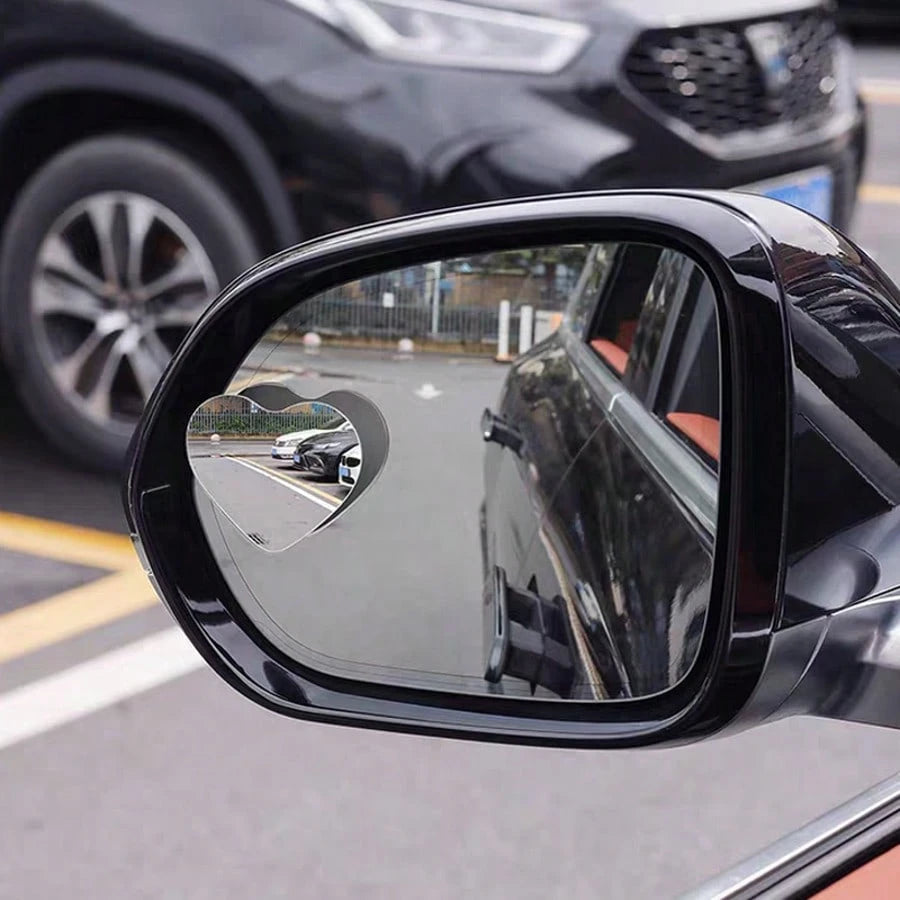 2 Packs Heart-Shaped Blind Spot Mirror For Cars, Frameless 360-Degree Wide-Angle Convex Mirror