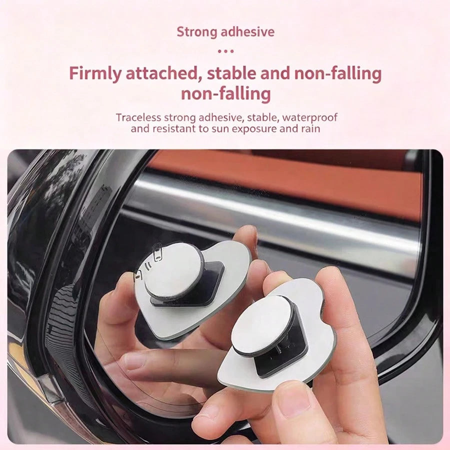 2 Packs Heart-Shaped Blind Spot Mirror For Cars, Frameless 360-Degree Wide-Angle Convex Mirror