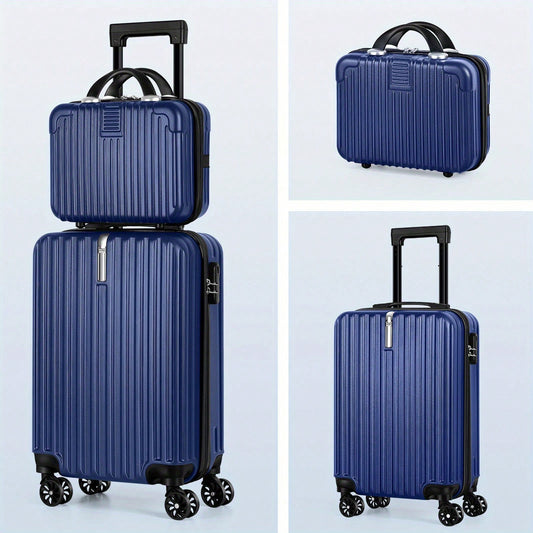 2-Piece Airline Approved Luggage Set (14" + 20" Carry-On), ABS Hardshell With Spinner Wheels & Lock, Ultimate Travel Combo Luggage Case Trolley Suitcase Spinner Suitcase Travel Luggage Travel Suitcase