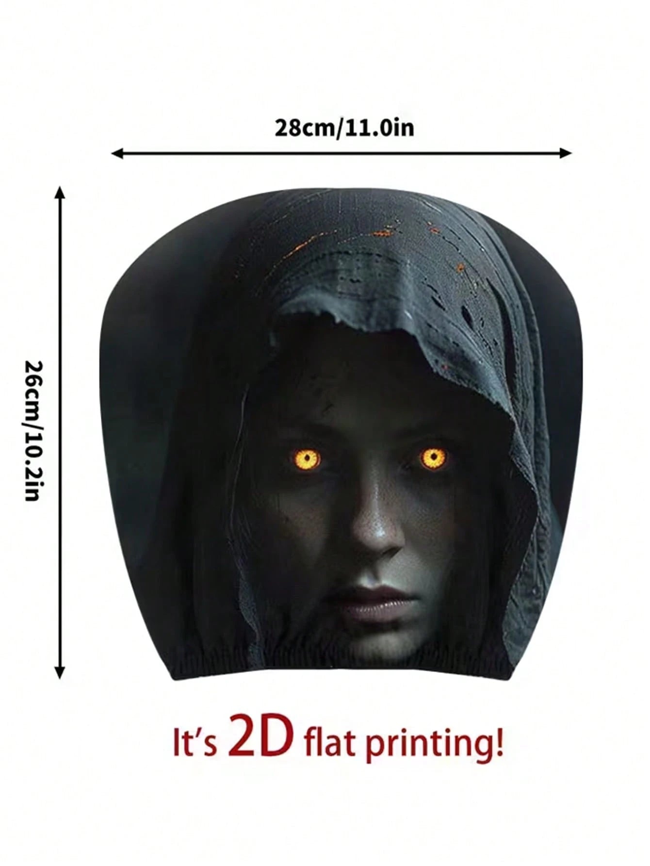 2 Pieces Modern Style Hooded Eye-Catching Mysterious Woman Pattern Car Headrest Cover, Upgrades Interior Decoration, Showcases Unique Charm, Elastic Design, Easy Installation Suitable For All Models