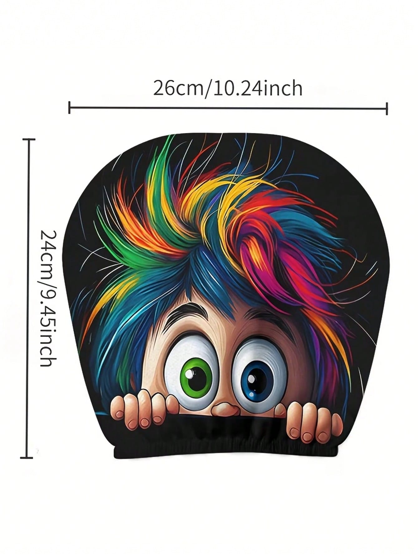 2 Pieces Of Colorful, Spiky, Bigeyedcutepatternedcarheadrestcovers.Theseareinteriordecorations For Cars. They Are Made Of Non-Filled Material And Are Easy To Install And Clean. Suitable For Travel And