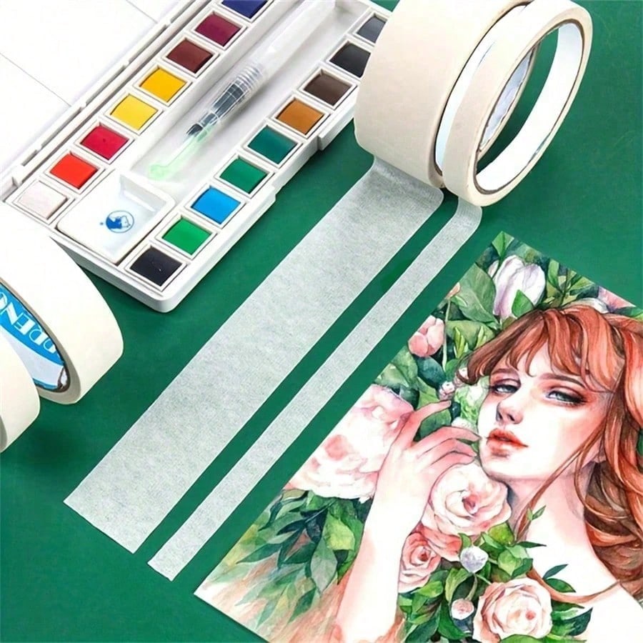 2 Rolls Professional Artist Tape- Acid-Free, Medium Adhesion, Strong Grip, Suitable For Painting, Sketching, Jewelry Making, First Day Of School
